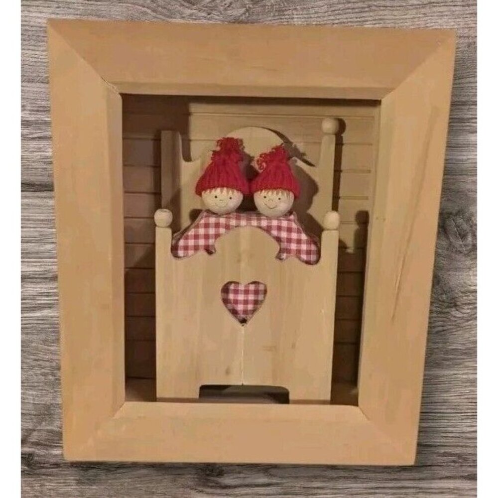 Norwegian 3D Wood Shadow Box Santas Workshop Christmas Bedroom Norway Picture